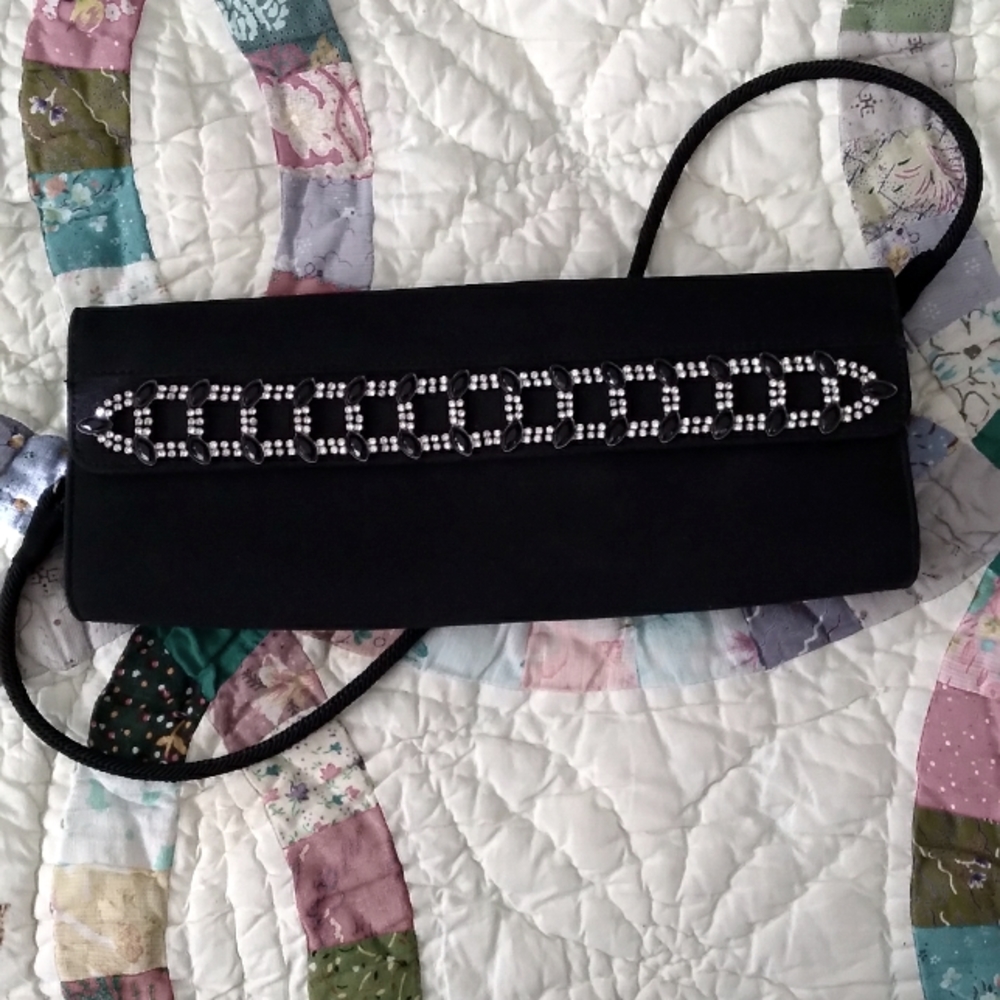 Beautiful jeweled black clutch